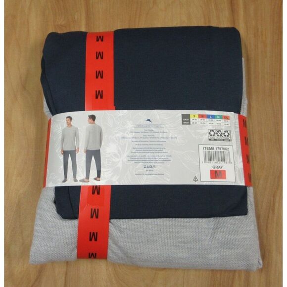 TOMMY BAHAMA Mens 2-piece Relaxed Fit Lounge Set Sz M Blue Gray Soft Pajamas NWT - Picture 9 of 11